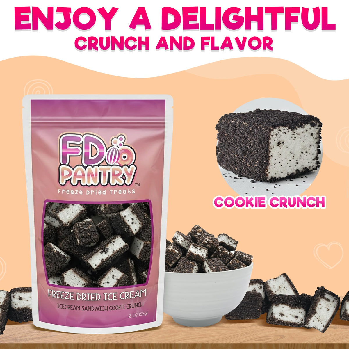 FD Pantry resealable 2oz bag keeps freshness on the go for adventures and daily snacks.