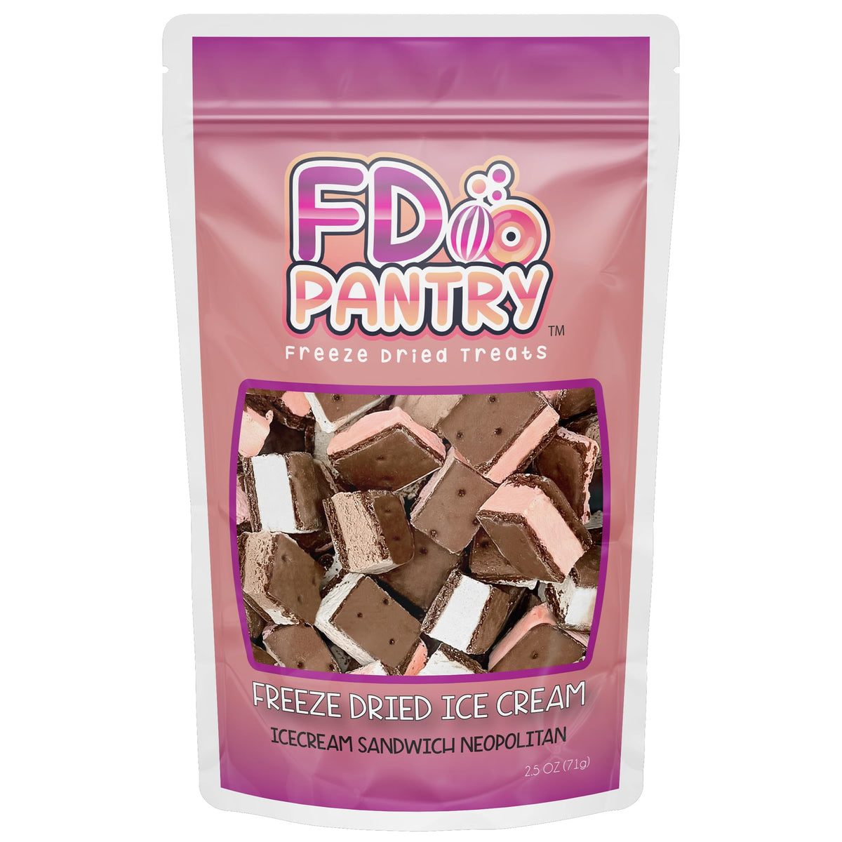 FD Pantry Strawberry Neapolitan crunch, mess-free snack option.