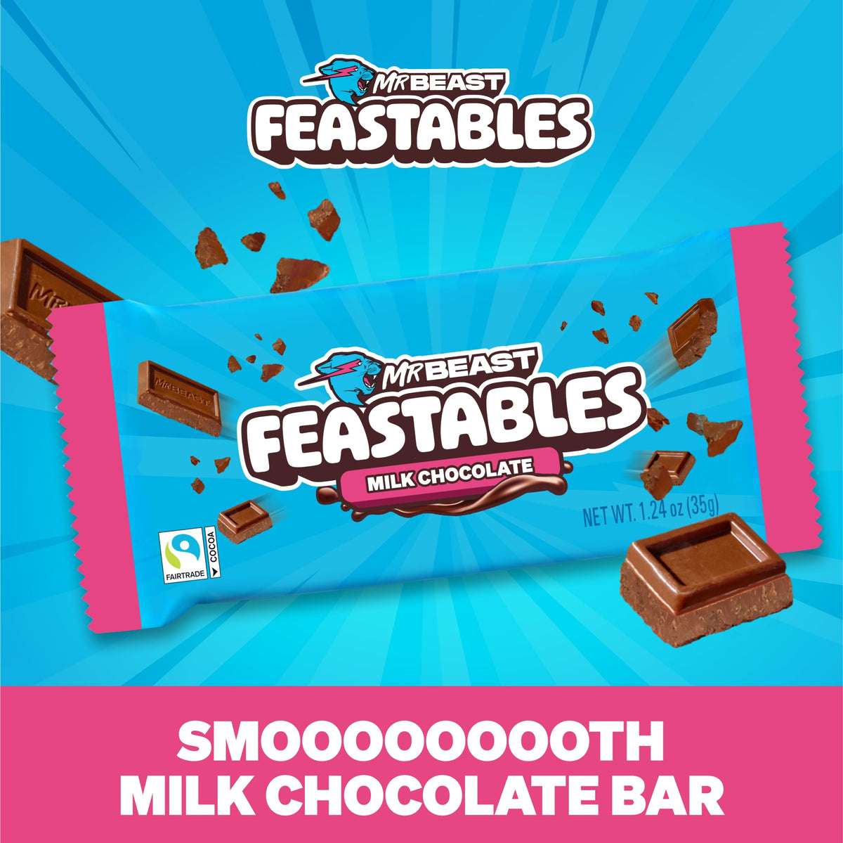 Feastables MrBeast bars individually wrapped for gifts or lunchboxes