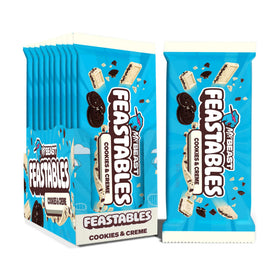 Feastables MrBeast Cookies & Creme bar packaging ideal for gifting or sharing.