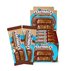 Feastables MrBeast Hazelnut Cups two-pack box for easy, on-the-go snacking.