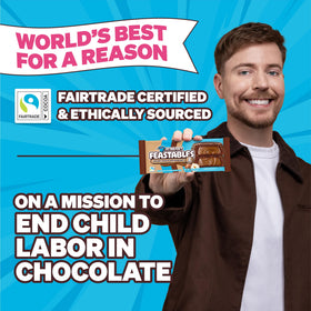 Two-pack portion layout of Feastables MrBeast Hazelnut Cups ready to share.