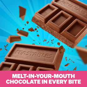 Feastables MrBeast milk chocolate bar broken to share with friends