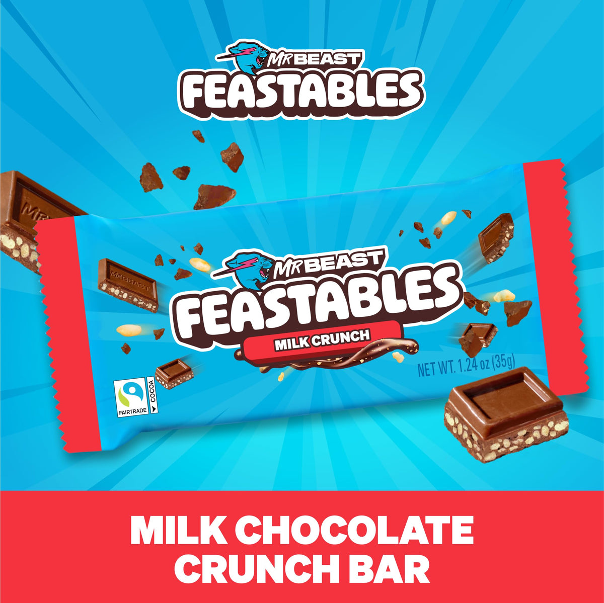 Feastables MrBeast bar packaging ready to share and gift