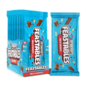 Feastables MrBeast Milk Chocolate Crunch Bar unwrapped for quick sharing.
