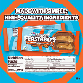 Feastables MrBeast peanut butter cups creamy filling close-up.