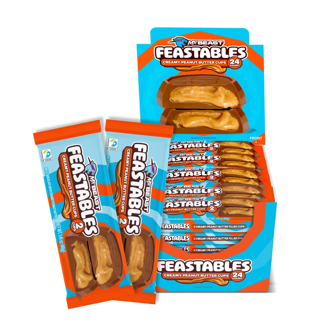 Feastables MrBeast peanut butter cups hero pack for sharing.