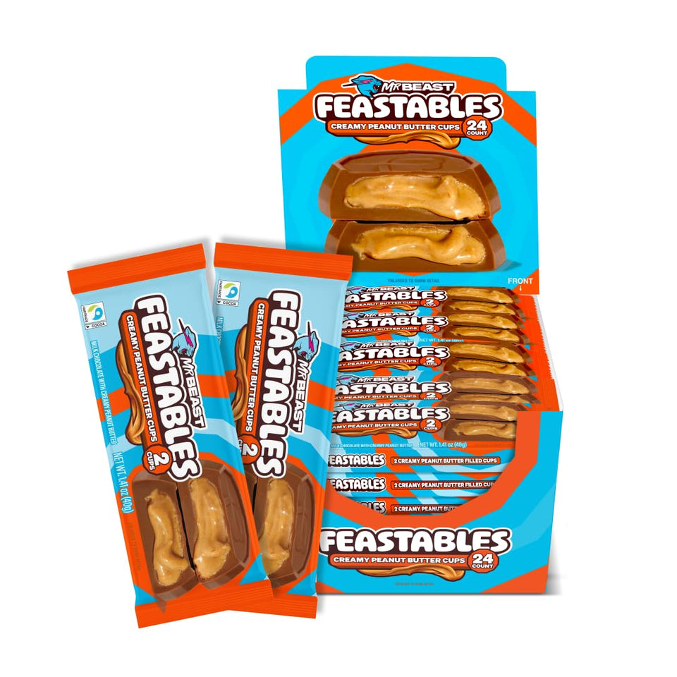 Feastables MrBeast peanut butter cups hero pack for sharing.