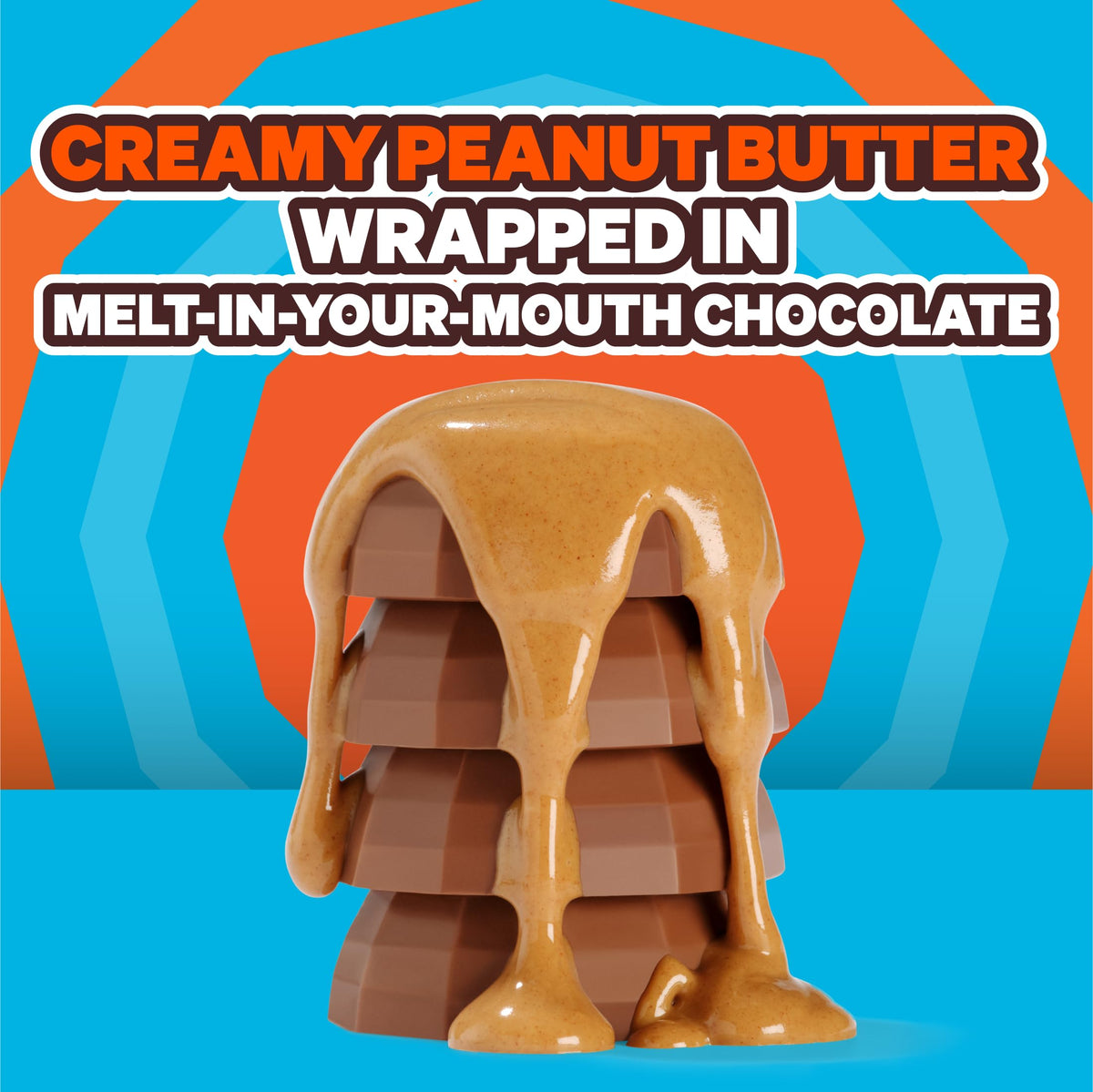 Feastables MrBeast peanut butter cups open pack, ideal for on-the-go treats.