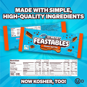 Bar broken apart for easy sharing and snacking with Feastables MrBeast.