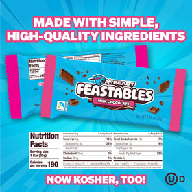 Feastables MrBeast smooth milk chocolate with creamy melt for everyday indulgence