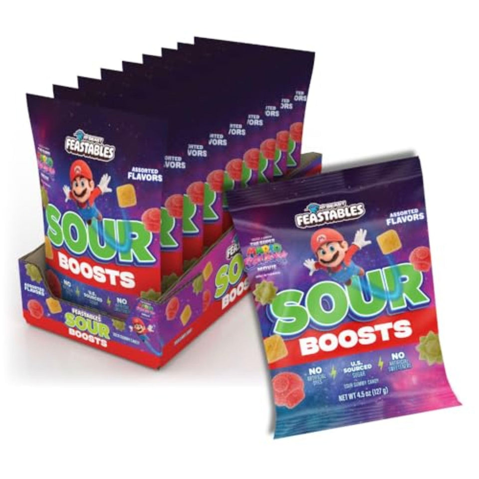 Feastables Sour Boosts Watermelon Star Bits entice with tangy flavor for movie night.