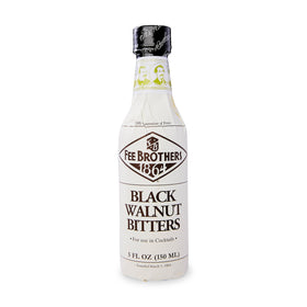 Fee Brothers Black Walnut Bitters bottle front view highlights aromatic flavoring.