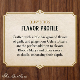 Closeup of Fee Brothers Celery Bitters label on bottle