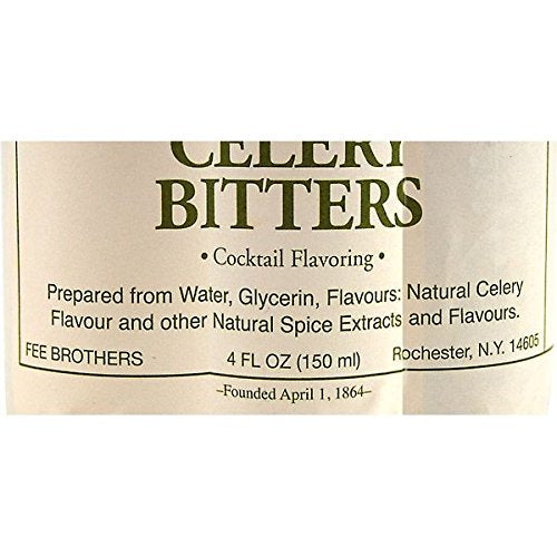 A served cocktail using Fee Brothers Celery Bitters showing aroma and color.