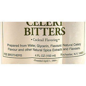 A served cocktail using Fee Brothers Celery Bitters showing aroma and color.
