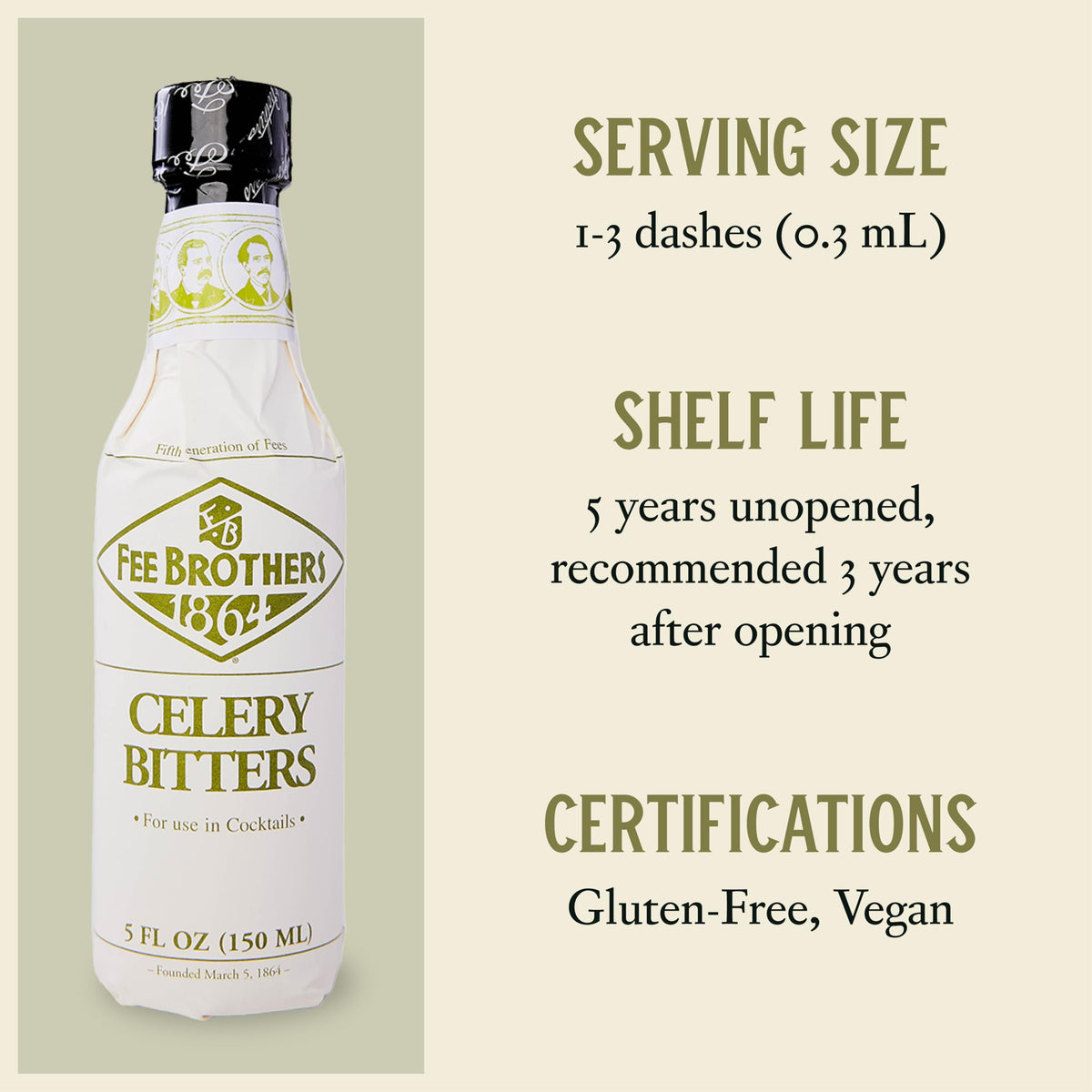 Fee Brothers Celery Bitters ingredients illustration showing flavor notes