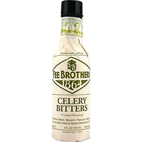 Close-up of Fee Brothers Celery Bitters label for premium flavor customization.