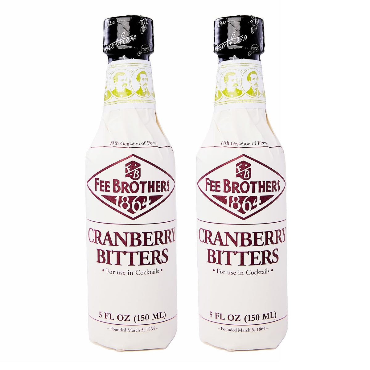 Fee Brothers Cranberry Bitters bottle front view for aromatic cocktail flavoring