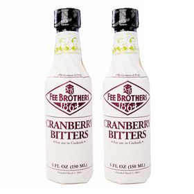Fee Brothers Cranberry Bitters bottle front view for aromatic cocktail flavoring