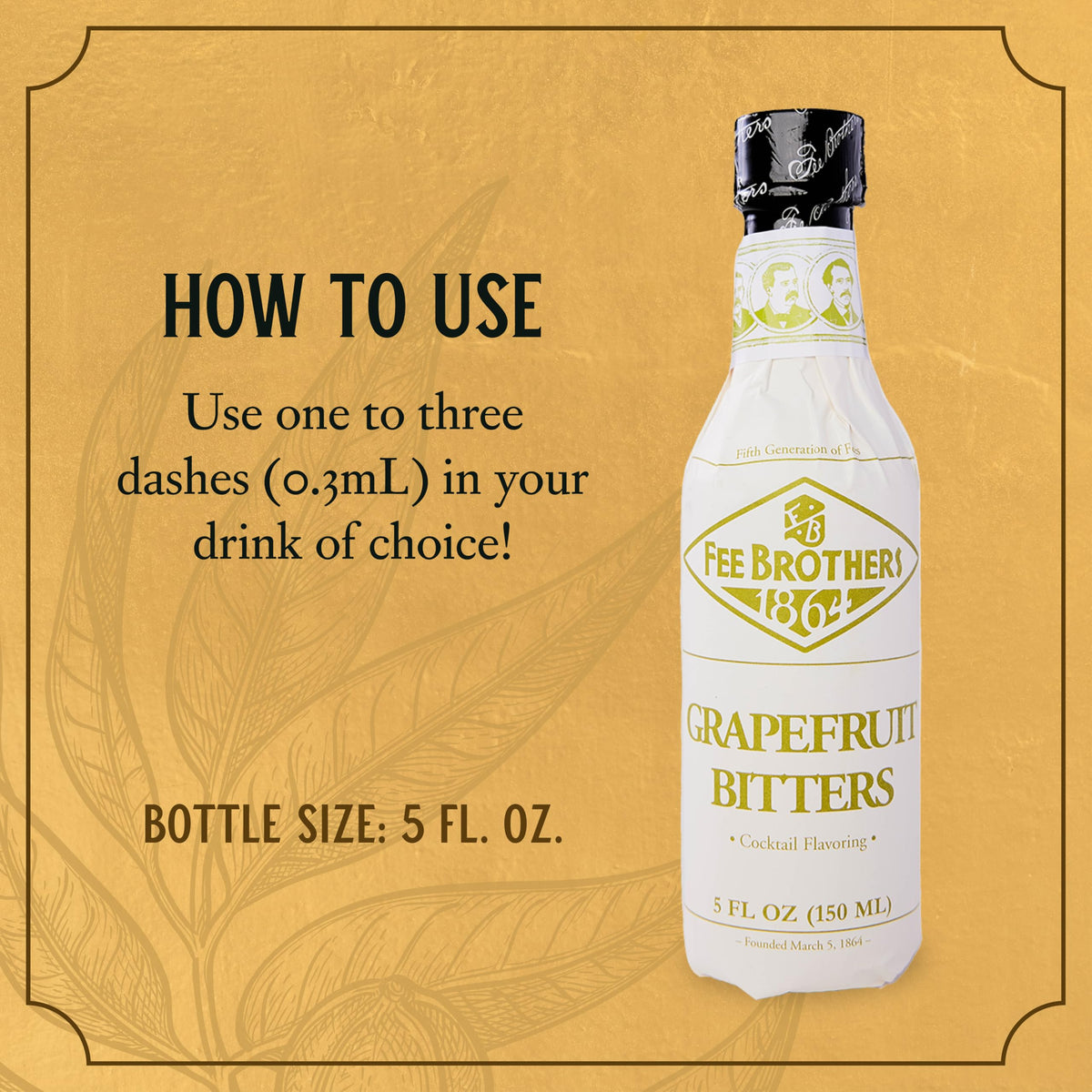 Fee Brothers Grapefruit Bitters in an old-fashioned glass with bright grapefruit notes.