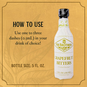 Fee Brothers Grapefruit Bitters in an old-fashioned glass with bright grapefruit notes.