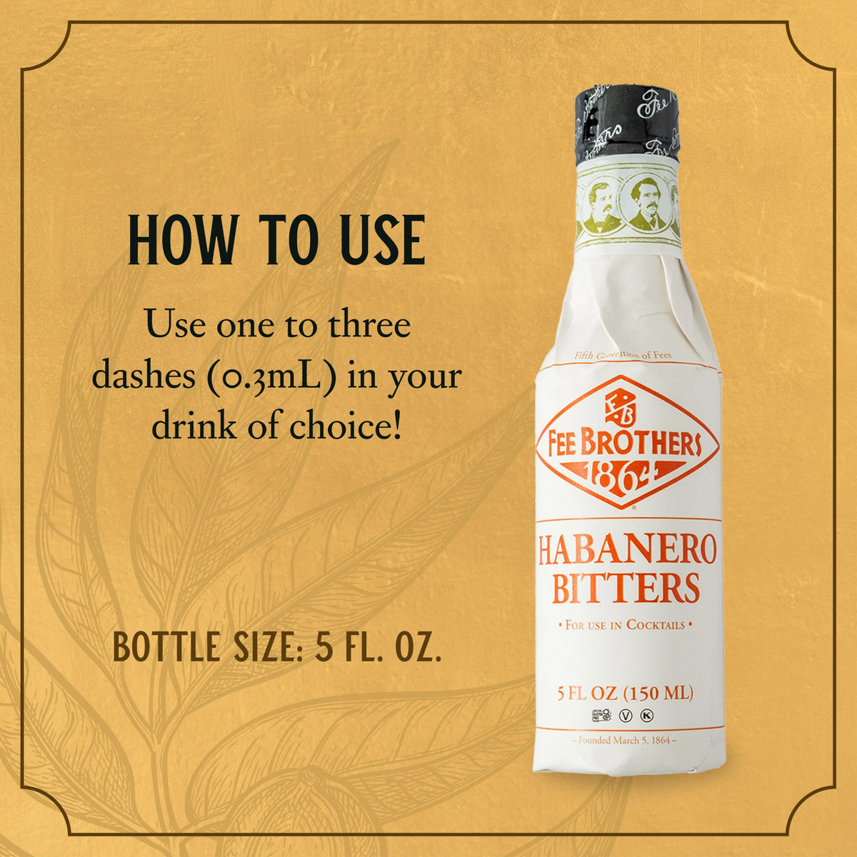 Fee Brothers Habanero Bitters in a glass with a finished cocktail