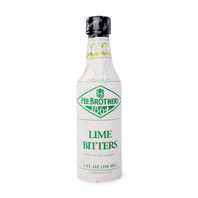 Fee Brothers Lime Bitters bottle pour adds bright citrus aroma to cocktails.