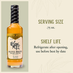 Cloudy look of Fee Brothers Olive Brine signals premium mixology