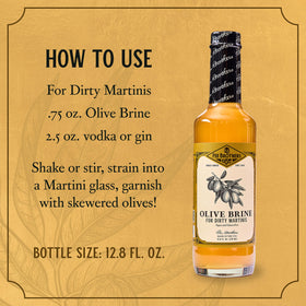 Fee Brothers Olive Brine cocktail mixer for balanced gin or vodka drinks