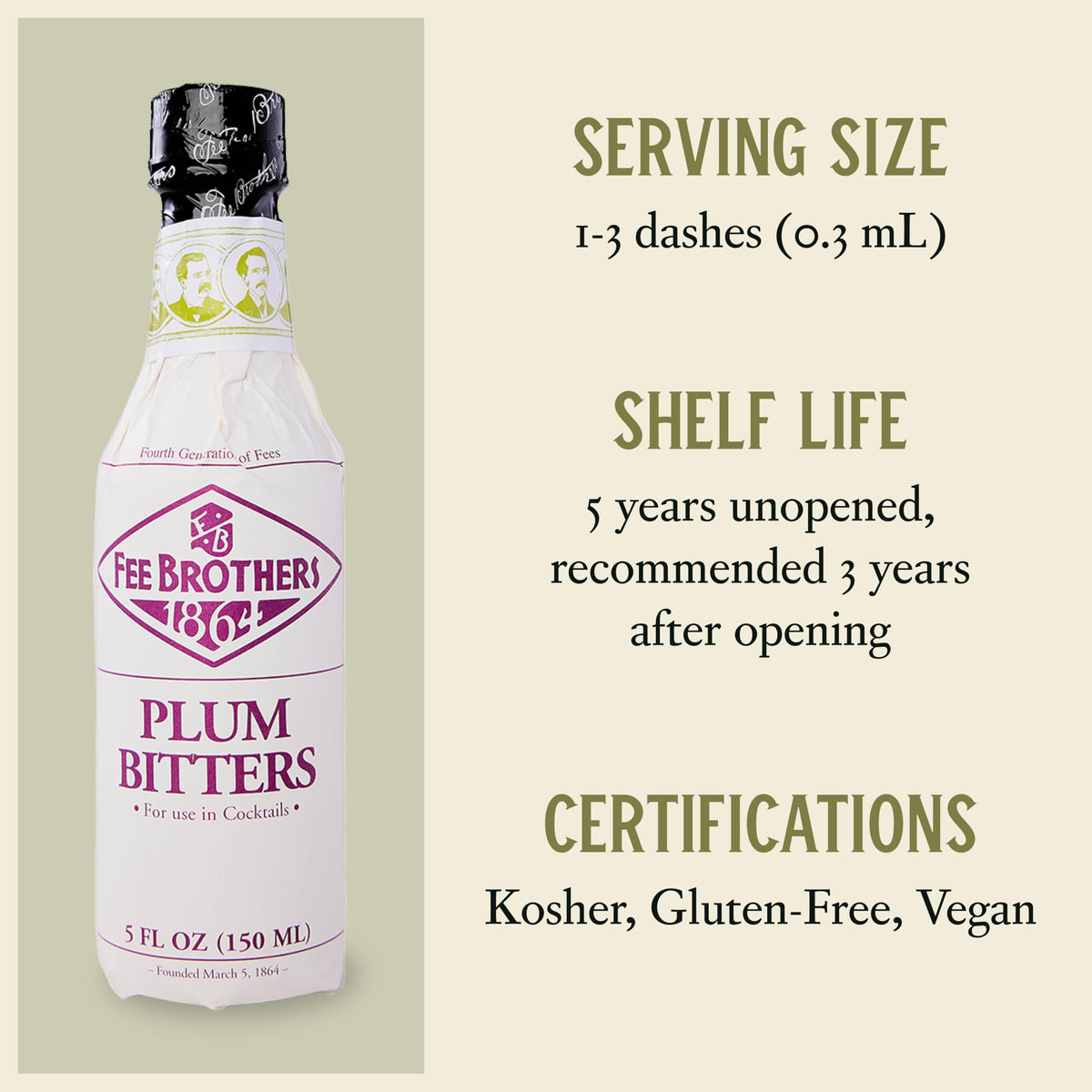 Spice blend notes of Fee Brothers Plum Bitters reveal fruity plum tones
