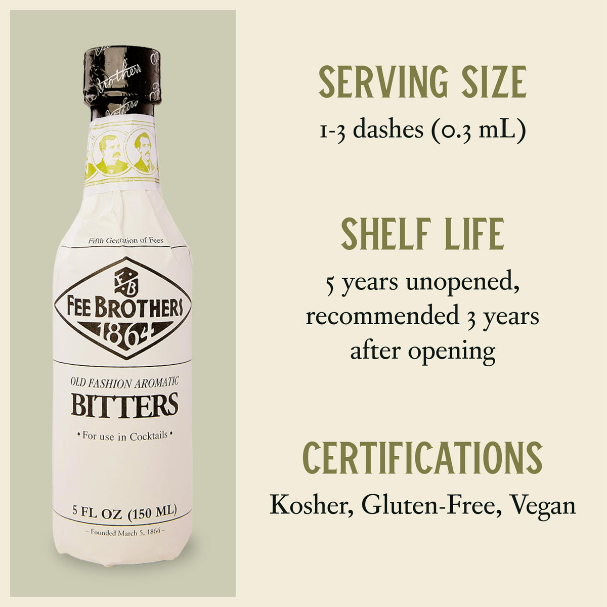Fee Brothers Toasted Almond Bitters Bottle with warm roasted aroma.