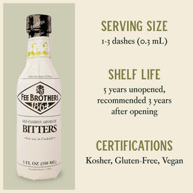 Fee Brothers Toasted Almond Bitters Bottle with warm roasted aroma.