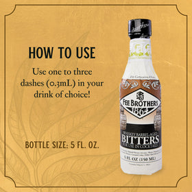 Fee Brothers 5 oz glass bottle; convenient size for home bar experiments.