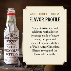 Fee Brothers Aztec Bitters dash measuring highlights precise 0.3 mL usage.