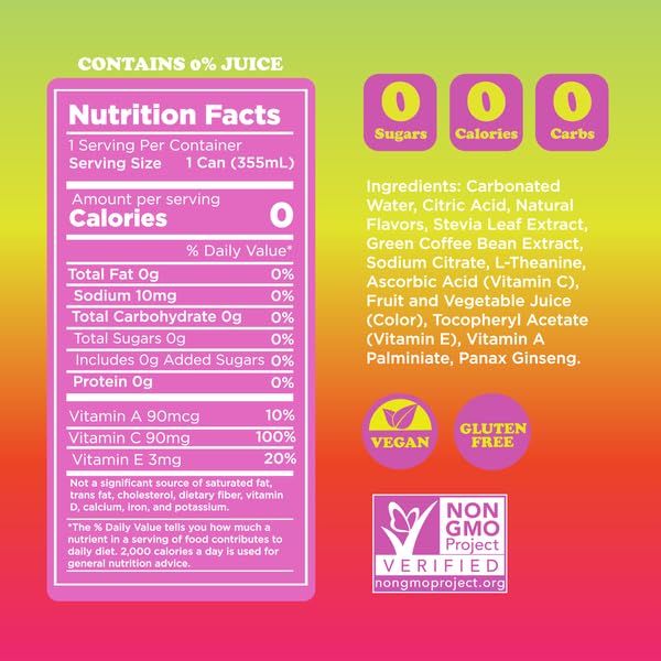 FEEL sparkling energy cans closeup emphasizes plant-based caffeine and clean formula for focused moments.