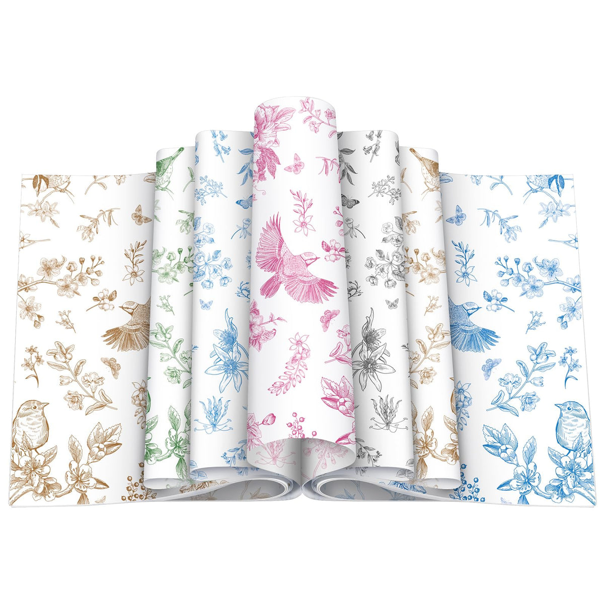 Feifeiya floral wax paper blue pattern for stylish food wrapping and basket liners.