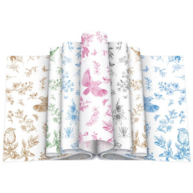 Feifeiya floral wax paper blue pattern for stylish food wrapping and basket liners.