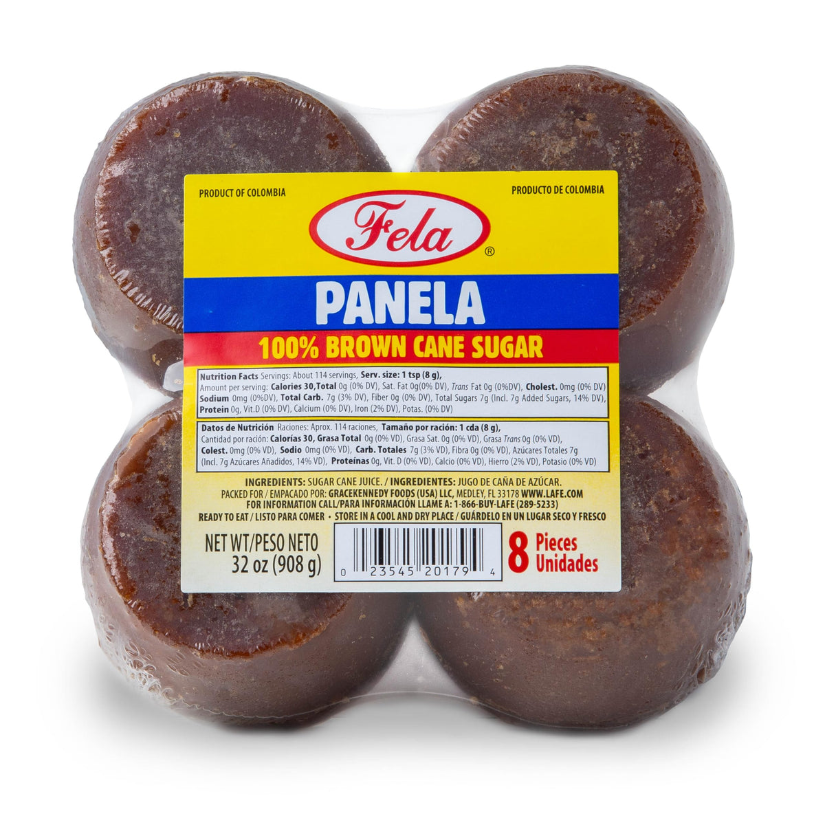 Fela Panela Tejitos rounds dissolve to reveal caramel flavor, ideal for coffee or agua panela