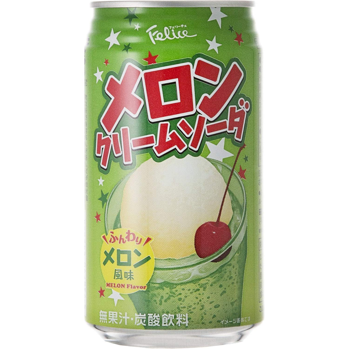 Felice Melon Cream Soda 11.83 oz cans front view for 24-pack sharing