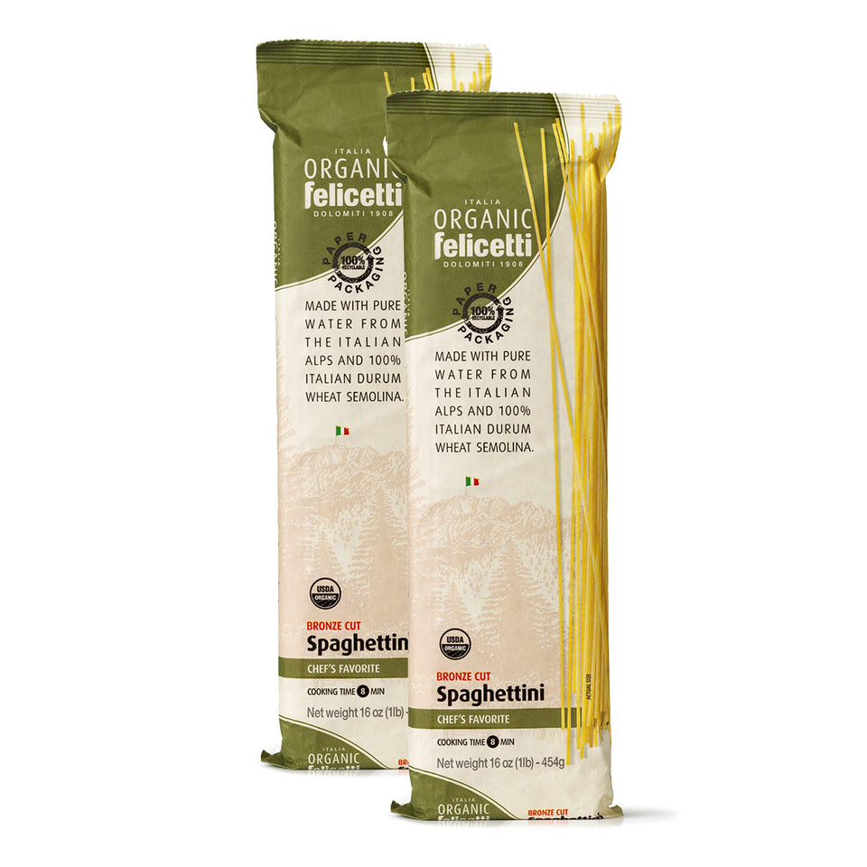 Felicetti Organic Spaghettini 2-pack box for weeknight meals