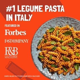 Felicia plated fusilli with sauce demonstrates fiber-rich dinner options.
