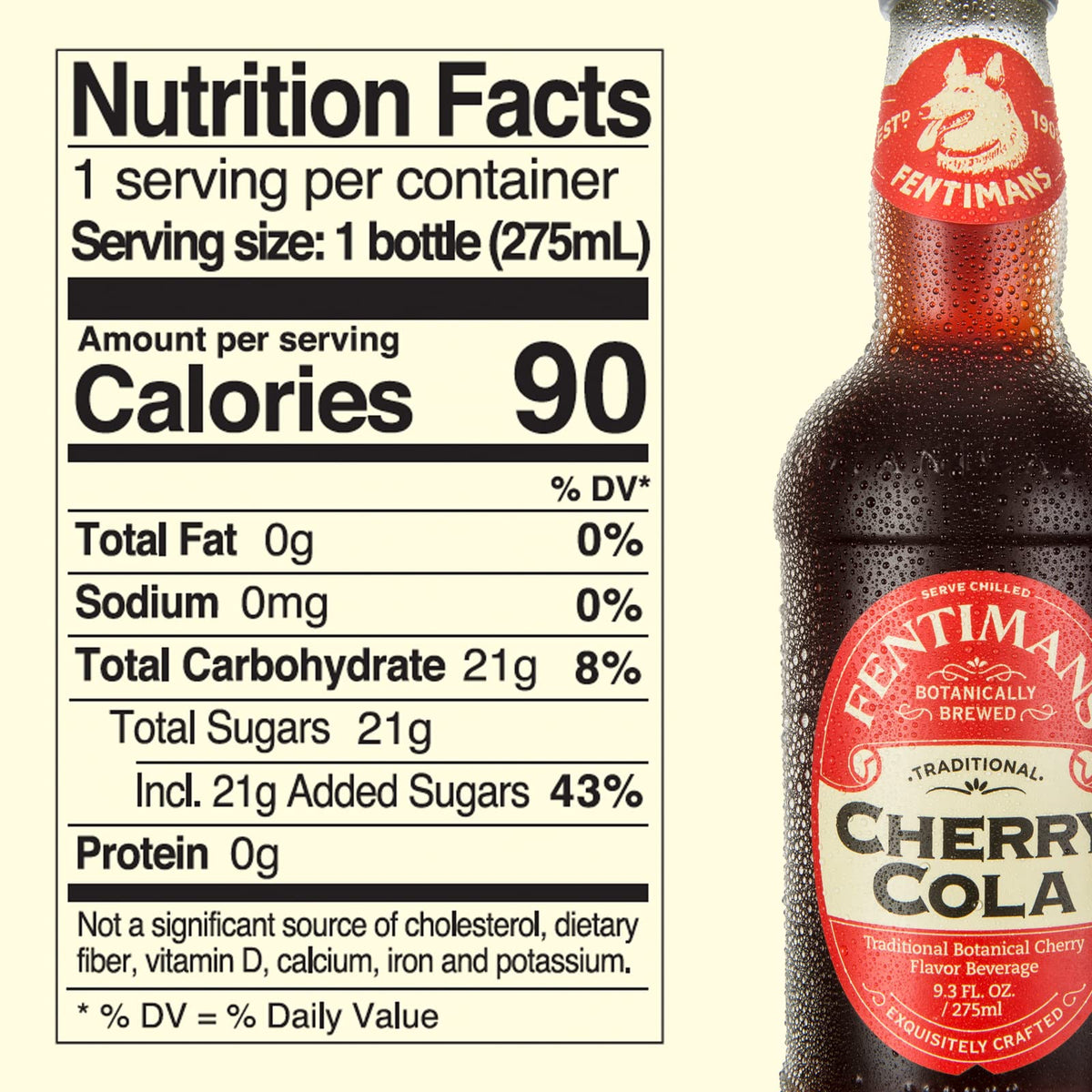Fentimans Cherry Soda being poured into a glass, highlighting refreshing flavor.