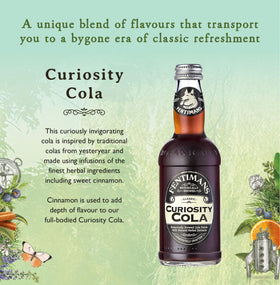 Fentimans Curiosity Cola glass with ice shows crisp, natural flavor.