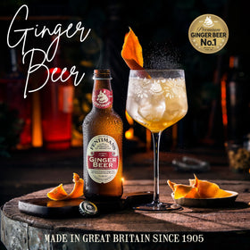 Fentimans Ginger Beer pours into a glass with lively fizz for a refreshing enjoy.
