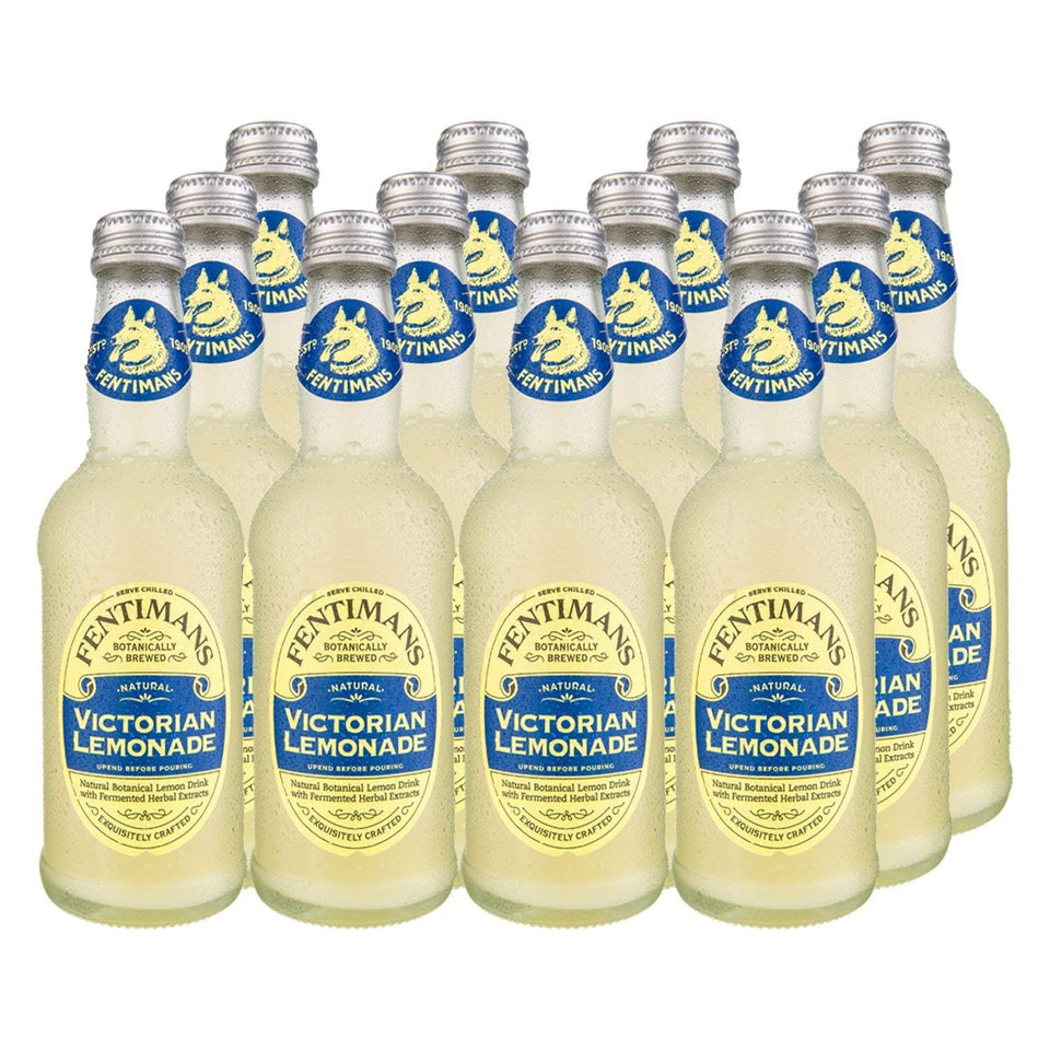 Fentimans Sparkling Victorian Lemonade bottle with botanically brewed flavor.