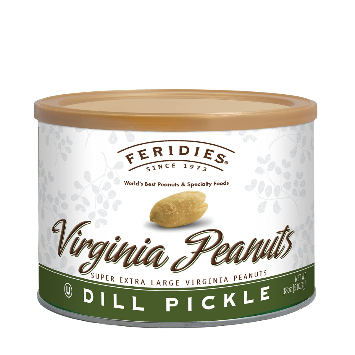 FERIDIES Dill Pickle seasoned peanuts on packaging, perfect for gifting.