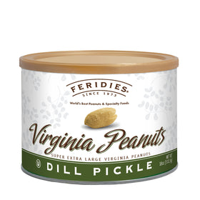 FERIDIES Dill Pickle seasoned peanuts on packaging, perfect for gifting.