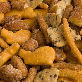 FERIDIES Five O'Clock Crunch Honey Cheddar Snack Mix serving idea for parties and on-the-go.