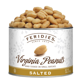 FERIDIES Super Extra Large Virginia peanuts 18oz can, front view, convenient snack for gatherings.
